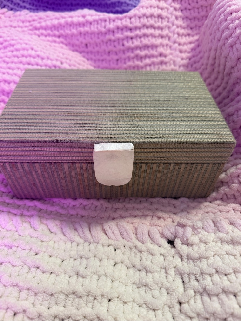 Compact Gray Jewelry Box with Silver Accent